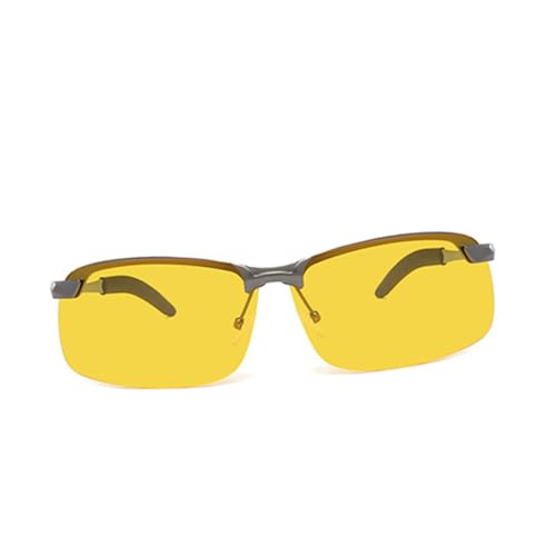 IMIKEYA Polarisierte Nachtsichtbrille mit Gelbem Blendfreier Metallrahmen Robust und Ultraleicht Unisex Fahrbrille für Entspanntes Fahren bei Nacht und Schutz vor Sonnenstrahlen von IMIKEYA