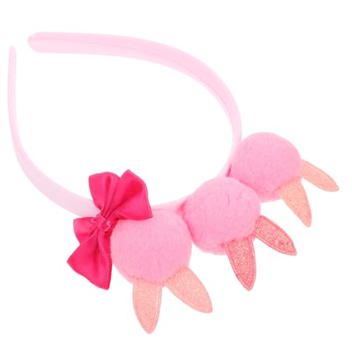 IMIKEYA Pompom Bunny Ohr Stirnband mit Hasenohren Flexibles Rosa Cosplay Haarband für Karneval Ostern Party und Festival Pflegeleicht und Passend für Erwachsene von IMIKEYA