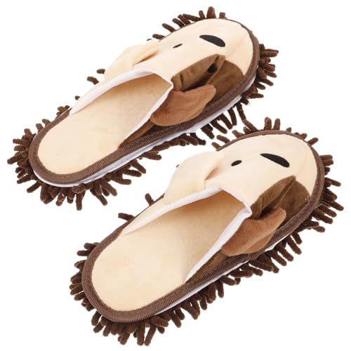 IMIKEYA Praktische Chenille Mop hausschuhe Rutschfest Geräuscharm Waschbar für Bodenreinigung Zuhause Geeignet für Dekorative Bequeme Hausschuhe für Erwachsene von IMIKEYA