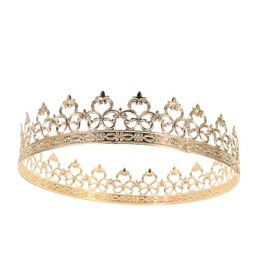 IMIKEYA Prinzenkrone Aus Metall Für Männer Goldene Königskrone Im Vintage-stil Mittelalterliche Kopfbedeckung Für Cosplay-partys Und Besondere Anlässe von IMIKEYA