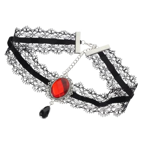 IMIKEYA Punk Choker Halskette für Damen Dekorative Gothic Schmuck mit Lace für Party Nachtclub und Alltag Einfach Auszuziehen Hautfreundliches Material von IMIKEYA