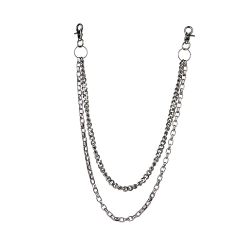IMIKEYA Punk Hosenkette Doppelschicht Metallkörperkette Stylische Taillenkette für Herren und Damen Passend für Jeans und Goth Pants Modisches Streetwear Accessoire von IMIKEYA