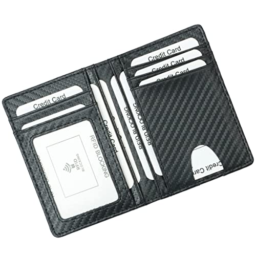 IMIKEYA RFID Blocking Carbon Fiber Wallet für Herren Multifunktionales Kartenetui Leicht und Sicher für Büro Partys und Täglichen Gebrauch Schwarz von IMIKEYA