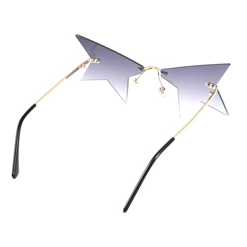 IMIKEYA Randlose Stern Sonnenbrille Metallrahmen Unregelmäßige Form Unisex Modeaccessoire für Damen Herren Komfortable Bügel IMIKEYA Randlose Stern Sonnenbrille Metallrahmen Unregelmäßige Form Unisex Modeaccessoire für Damen Herren Komfortable Bügel von IMIKEYA