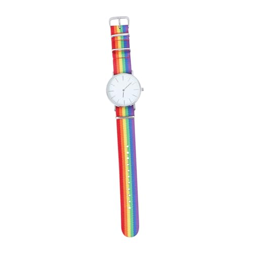 IMIKEYA Regenbogen-Design-Uhr Für Herren Quarzuhr Mit Zartem Silber-Armband Bequeme Handgelenk-Dekoration Für Jeden Anlass von IMIKEYA