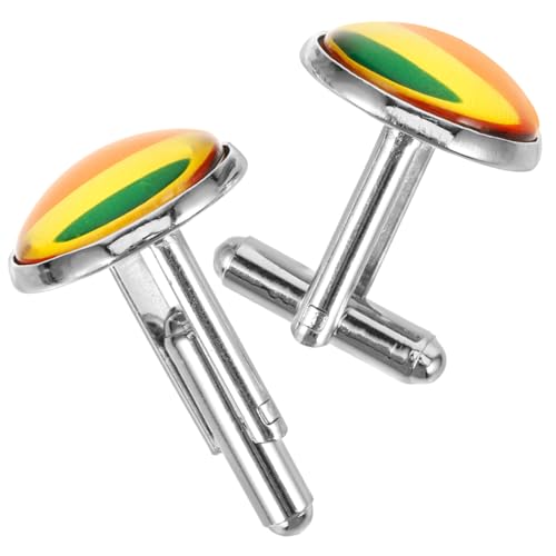 IMIKEYA Regenbogen Manschettenknöpfe Herren Modisch Stilvoll für Anzug Hemd Schmuck Accessoire für Chef Männer Hemdknöpfe von IMIKEYA