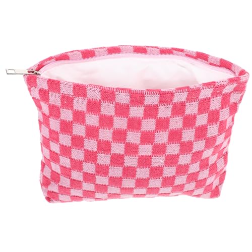 IMIKEYA Reise Kosmetiktasche Karierte Make Up Tasche für Frauen Große Kapazität Tragbarer Make Up Organizer Stilvolle Handtasche Geeignet für Reisen und Ausflüge von IMIKEYA