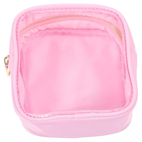 IMIKEYA Reise Kosmetiktasche Wasserfestem Nylon Transparente Make Up Tasche mit Großem Volumen für Damen für Toilettenartikel und Kosmetik Leicht und Tragbar Pastellrosa von IMIKEYA