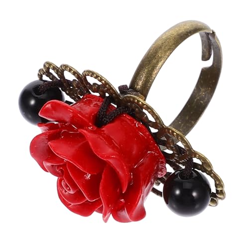 IMIKEYA Retro Stil Fingerring Für Mädchen Blumenmotiv Eleganter Ringschmuck Langlebiges Material Für Kostümdekoration Und Alltagskleidung von IMIKEYA