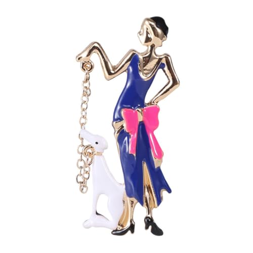 IMIKEYA Retro Brosche Damen Vielseitige Mode Brosche Langlebiger Legierung mit Blauer Emaille Modisches Accessoire für Kleidung Party und Alltag Stilvoller Ansteckschmuck von IMIKEYA