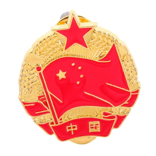 IMIKEYA Retro Chinesische Flaggenbrosche Metall Anstecknadel Vintage Stil Patriotisches Symbol für Kleidung Rucksack Hut Nationalfeiertag Zubehör von IMIKEYA