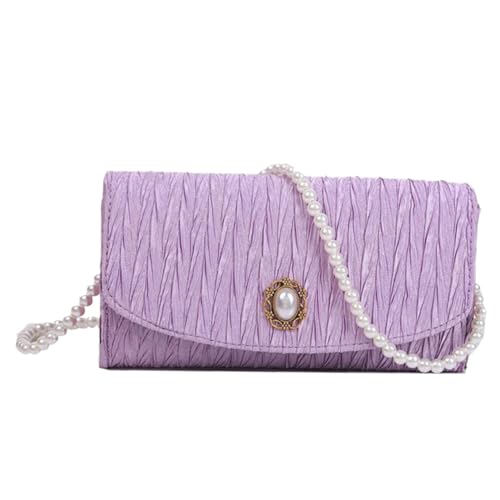 IMIKEYA Retro Damen Umhängetasche Kosmetiktasche aus Seidigem PU Material Vintage Stil Kleine Handtasche für Foundation und Alltag Feine Verarbeitung Vielseitig für Party und Reise von IMIKEYA