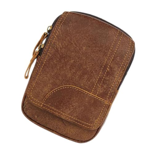 IMIKEYA Retro Herren Ledertasche Bauchtasche Outdoor Sport Gürteltasche Multifunktionale Handytasche Braun Leicht und Bequem für Reisen Laufen Freizeit von IMIKEYA