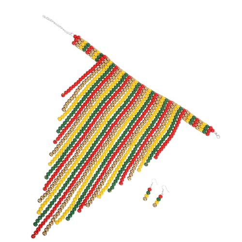 IMIKEYA Holzperlenkette Für Damen Vintage-stil Halskette Handgefertigte Boho-kette Längere Perlenkette Aus Holz Inspirierter Schmuck Für Frauen von IMIKEYA