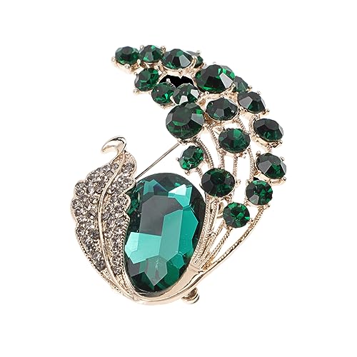 IMIKEYA Strassbrosche Funkelnder Schmuck Vintage Anstecknadel Für Damen Geeignet Für Hochzeiten Und Partys Passend Für Schal Und Mantel Grün von IMIKEYA