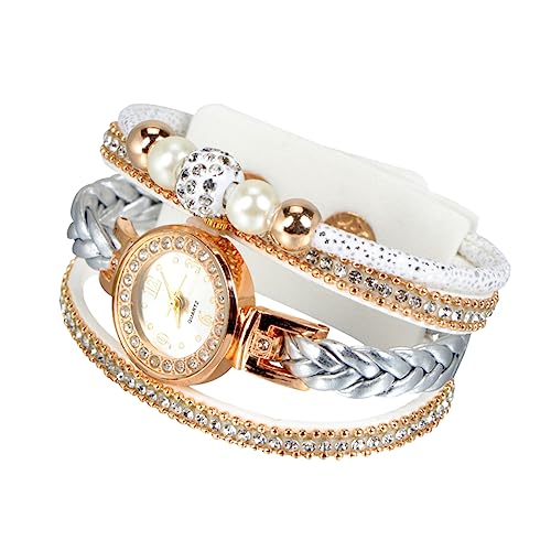 IMIKEYA Damen Quarz Armbanduhr Mit Strass Modisches Design Handgelenk Kette Präzises Quarzwerk Als Stilvolle Schmuckuhr Für Jeden Anlass von IMIKEYA