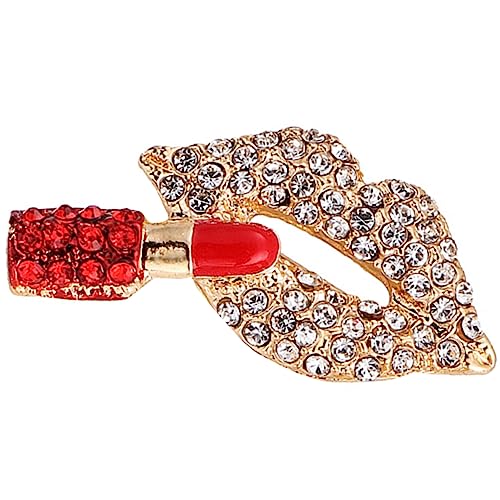 IMIKEYA Rhinestone Lippenstift Brosche für Frauen Broschen Pin für Kleidung Taschen Hüte Schals Eleganter Schmuck für Partys Hochzeiten und Besondere Anlässe von IMIKEYA