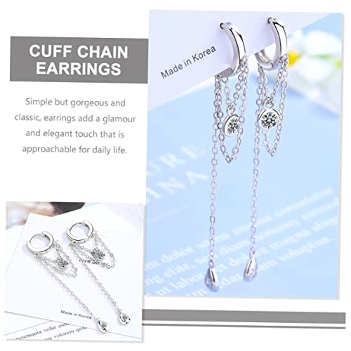 IMIKEYA Rhinestone Ohrringe Damen Lange Creolen Ohrhänger mit Zirkonia Leichte Threader Ohrringe für Frauen Baumelnde Ohrstecker Hypoallergen Eleganter Schmuck für Alltag und von IMIKEYA