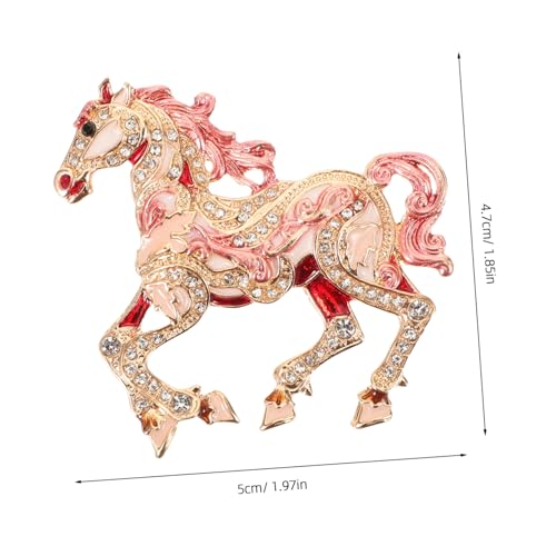IMIKEYA Rhinestone Pferdebrosche aus Zinklegierung mit Funkelnden Strasssteinen Niedliches Tier Motiv Modisches Schmuckaccessoire für Damen Vielseitig für Kleidung Schals Kleider und von IMIKEYA