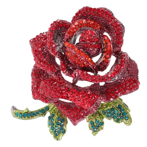 IMIKEYA Rhinestone Rosenbrosche Damen Anstecknadel mit Strassbesatz Blütenbrosche für Abendkleider und Jacken Brosche Schmuck Accessoire IMIKEYA Rhinestone Rosenbrosche Damen Anstecknadel mit Strassbesatz Blütenbrosche für Abendkleider und Jacken Brosche Schmuck Accessoire von IMIKEYA