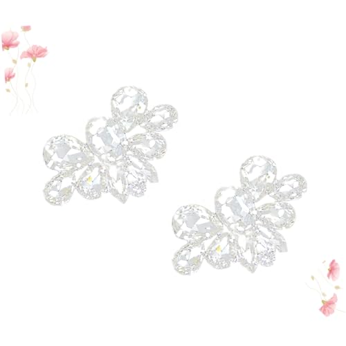 IMIKEYA Rhinestone Schuhclips mit Kristallblumen Silbernes Brautschuh Deko für Damen Vielseitig an Flachschuhen Stiefeln Sandalen und Pumps Langlebig und Modisch von IMIKEYA