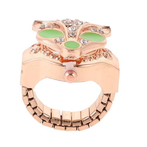 IMIKEYA Ringuhr Damen mit Diamantdekor Einzigartige Fingeruhr Stilvolle und Dekorative Uhr für Täglichen Gebrauch Kleine und Passend von IMIKEYA