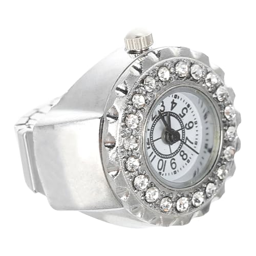 IMIKEYA Ring Ringuhr Digitale Fingeruhr Uhr Mit Rundem Fingerring Diamantband Für Damen Diamantuhren Für Damen Modeuhren Für Damen Legierung Bai Zhi Männer Und Frauen Rostfreier Stahl von IMIKEYA