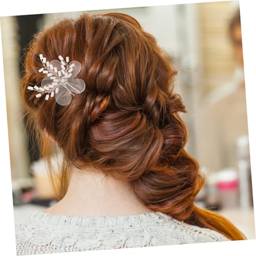 IMIKEYA Romantische Braut Haarklammer aus Metall mit Handgefertigten Blumen Strassbesetztem Haarschmuck und Sicherem Halt Eleganter Kopfschmuck für Hochzeit Brautjungfern und Besondere von IMIKEYA