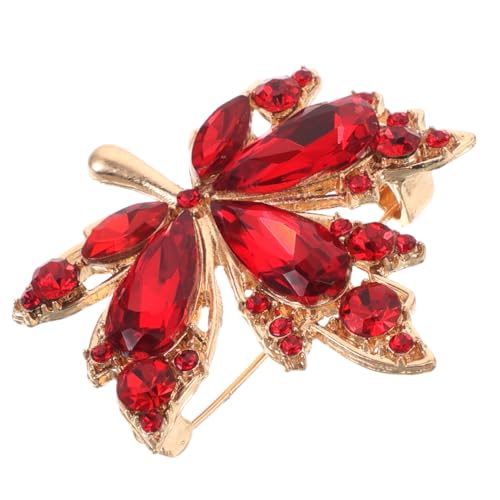 IMIKEYA Rote Ahornblatt Brosche für Damen Zierliche Sichere Anstecknadel mit Rutschfester Funktion Eleganter Schmuck für Herbst Büro Formelle Anlässe und Partys Leichter Stilvoller von IMIKEYA