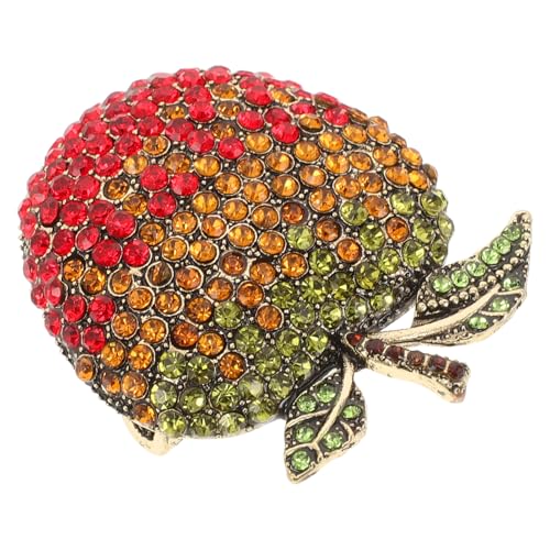 IMIKEYA Rote Apfel Brosche für Damen Funkelnde Anstecknadel mit Strasssteinen Langlebige für Kleidung und Schals Erhältlich Rot und Trendiges Accessoire von IMIKEYA