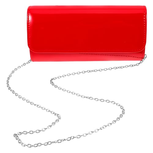 IMIKEYA Rote Clutch Tasche Damen Elegant PU Kunstleder Handtasche Abendtasche Modisch Langlebig für Hochzeit Party Bankett Cocktail Alltag von IMIKEYA