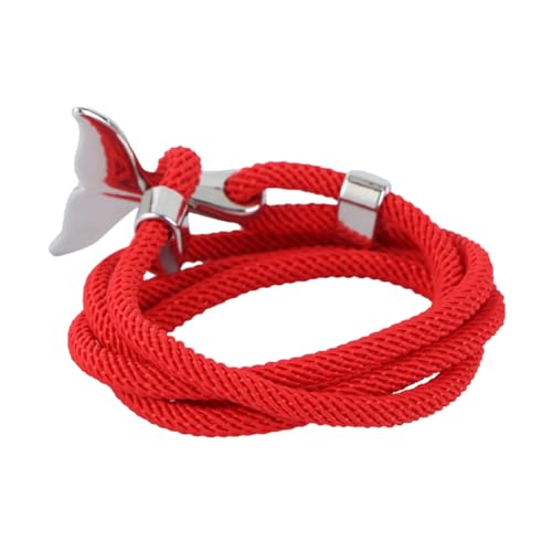 IMIKEYA Rotes Armband mit Walflossendesign Langlebiges Modisches Unisex Bangle Fein Verarbeitet Geeignet für Alltag Party Konzert Perfektes zu Valentinstag und von IMIKEYA