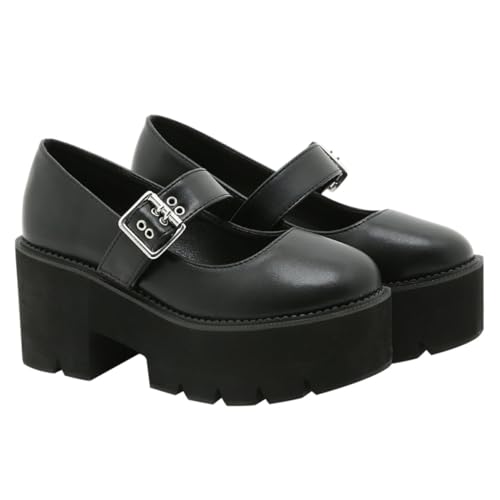 IMIKEYA Runde Zehen Damenschuhe mit Metallverschluss Modische Freizeitschuhe mit Rutschfester Sohle und Vielseitig für Alltag Party Hochzeit Schwarz IMIKEYA Runde Zehen Damenschuhe mit Metallverschluss Modische Freizeitschuhe mit Rutschfester Sohle und Vielseitig für Alltag Party Hochzeit Schwarz von IMIKEYA