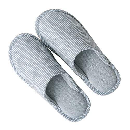IMIKEYA Rutschfeste Hausschuhe für Damen und Herren Gestreiftes Design Warme Bequeme Slipper für Innenbereich Geeignet für Herbst und Winter Passend für Fußgröße von IMIKEYA