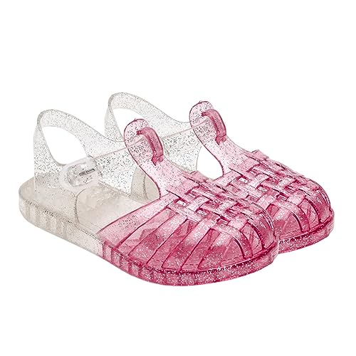 IMIKEYA Sandalen Soft Soled Strand Schuhe Atmungsaktiv Barfußschuhe Jungen Mädchen Freizeit Rutschfest Weiche Sohle Leicht Elegant Weiß Rot von IMIKEYA