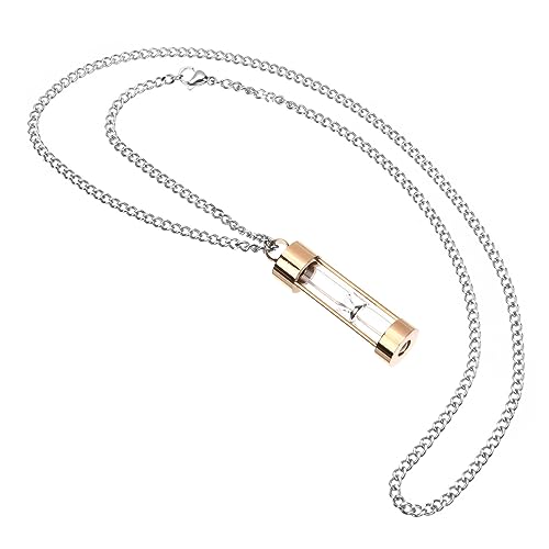 IMIKEYA Sanduhr Urnen Halskette Damen Gedenkschmuck Ascheanhänger Roségold Erinnerungsanhänger Schmuck Keepsake für Andenken Schmuck Freundin Geburtstag von IMIKEYA