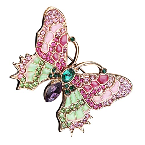 IMIKEYA Schmetterlingsbrosche Pin für Frauen Vintage Emaille Dekoration mit Strass Anstecknadel für Kleidung Hüte Anzüge Elegantes Design für Besondere Anlässe von IMIKEYA
