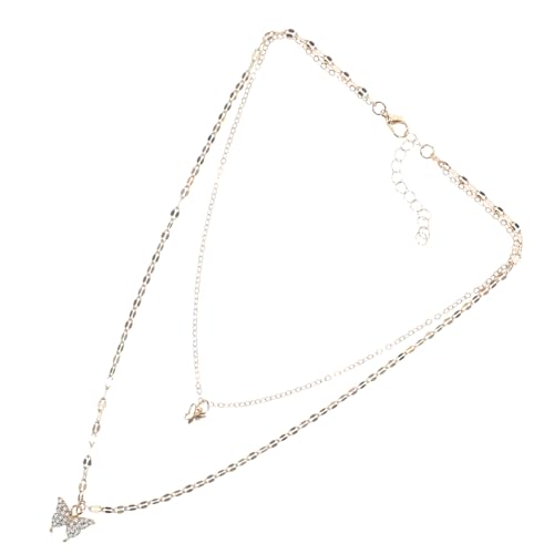 IMIKEYA Schmetterlingshalskette mit Funkelnden Rhinestones für Damen Stilvolle Kette für Besondere Anlässe Vielseitig Einsetzbar und Angenehm zu Tragen von IMIKEYA