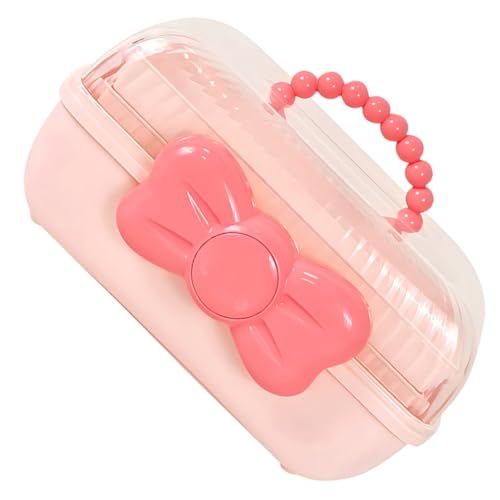 IMIKEYA Haarschmuck Organizer Kasten Für Mädchen Tragbare Aufbewahrungsbox Für Haardekor Haargummis Und Haarspangen Mehrlagige Schmuckschatulle Pink von IMIKEYA