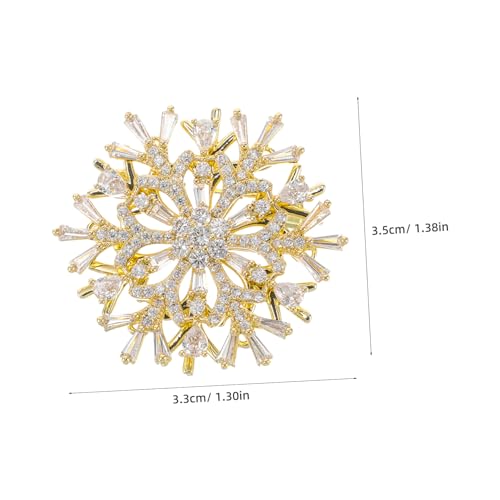 IMIKEYA Schneeflocken Brosche mit Doppellagigen Zirkonia Funkelnde Anstecknadel für Damen Leichtes Schmuck Accessoire für Kleidung Vielseitig für Alltag und Besondere Anlässe von IMIKEYA