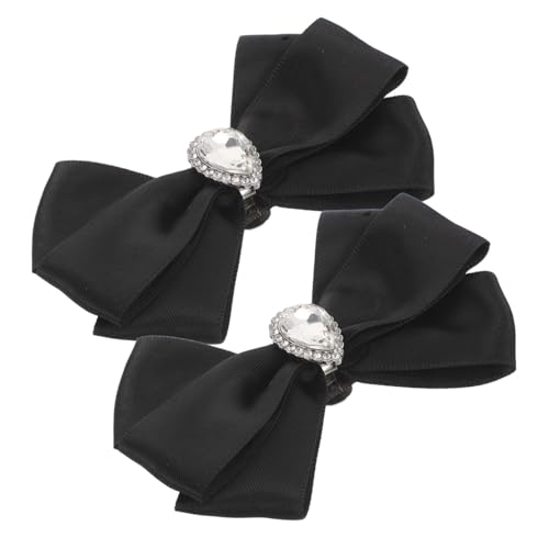 IMIKEYA Schuhclips Damen mit Schleife Abnehmbare Schuhdekoration für Hochzeiten und Partys Funkelnde Rhinestone Accessoires für High Heels für Besondere Anlässe Schwarz von IMIKEYA