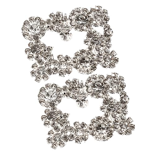 IMIKEYA Schuhclips mit Strasssteinen Abnehmbare Schuhschnalle für Damen Modisches Schuhschmuck Accessoire Geeignet für Pumps High Heels Hochzeit und Festliche Anlässe Silber von IMIKEYA