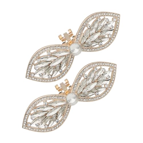 IMIKEYA Schuhschmuck Clips Strasssteinen Dekorative Schuhclips für Hochzeit Alltag und Besondere Anlässe Abnehmbare Accessoires Gold von IMIKEYA