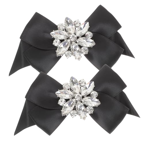 IMIKEYA Schwarze Bowknot Schuhclips Abnehmbare Schleifen Schnallen als Hochzeitsschmuck Schuhdekoration für Damen Vielseitige Schuh Accessoires für Festliche Anlässe von IMIKEYA
