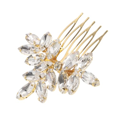 IMIKEYA Seitlicher Haarkamm Für Damen Mit Strasssteinen Goldfarbenes Hochzeitsaccessoire Als Haarschmuck Dekorativer Haarkamm Für Braut Und Brautjungfer von IMIKEYA