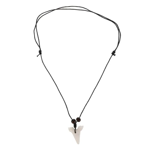 IMIKEYA Sharks Tooth Halskette Weiß Retro Stil Verstellbar Unisex Schmuck Für Jungen Und Mädchen Strand Party Accessoire von IMIKEYA