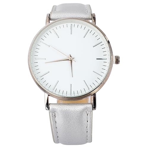 IMIKEYA Silberne Pu Armbanduhr Für Unisex Moderne Uhr Kreatives Design Mit Kratzfestem Glas Zifferanzeige Und Genauen Quarzuhrwerk Für Geburtstagsgeschenke Und Feiertage von IMIKEYA