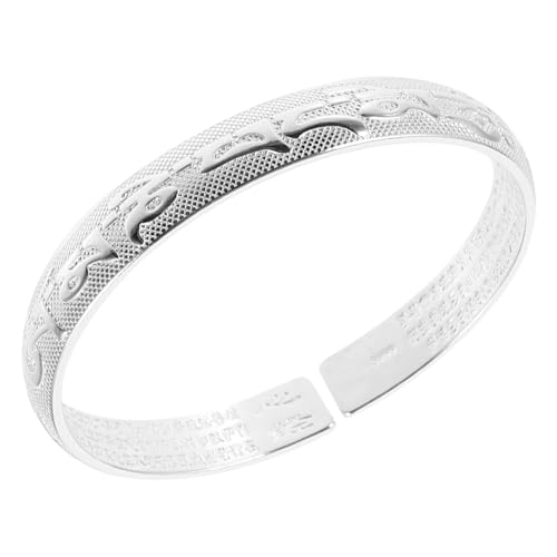 IMIKEYA Silbernes Kupfer Manschettenarmband Herren Verstellbar Robust Leichter Armschmuck Modisch Vielseitig Geeignet für Alltag und Feier Geschenkidee für Frauen und Männer von IMIKEYA