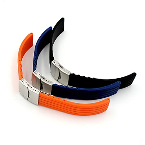 IMIKEYA Silikon Uhrenarmband Orange Schnellverschluss Ersatzband für Uhren Atmungsaktiv und Strapazierfähig Kompatibel mit Meisten Uhrenmodellen von IMIKEYA
