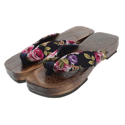 IMIKEYA Sommer Damen Clogs Massage sandalen mit Plattform Rutschfeste Hausschuhe Baumwollbezug Schwarz für Indoor und Outdoor Freizeit von IMIKEYA